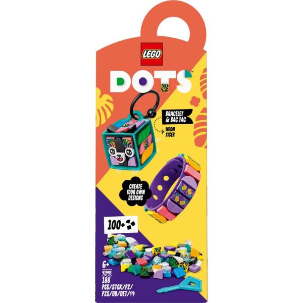 

LEGO® DOTS Браслет и бирка для сумки «Неоновый тигр» (41945)
