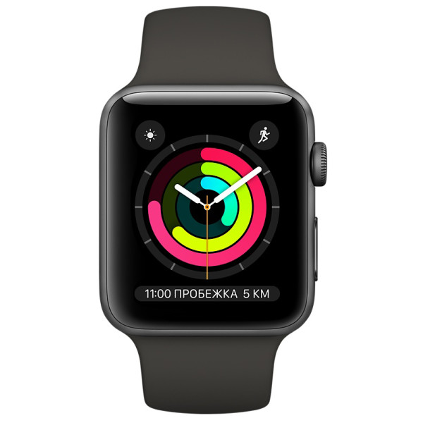

Apple Watch Series 3 42mm Space Grey Aluminum Case with Grey Sport Band (MR362)