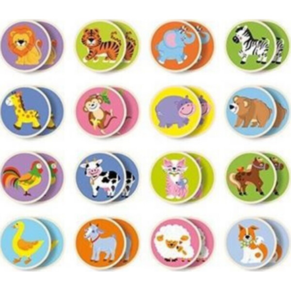 

Настольная игра Viga Toys "Memory-Животные" 32 карточки