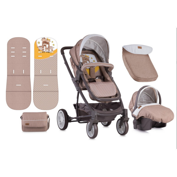 

универсальная 2 в 1 Bertoni S-500 SET с автокреслом (beige&yellow happy family)