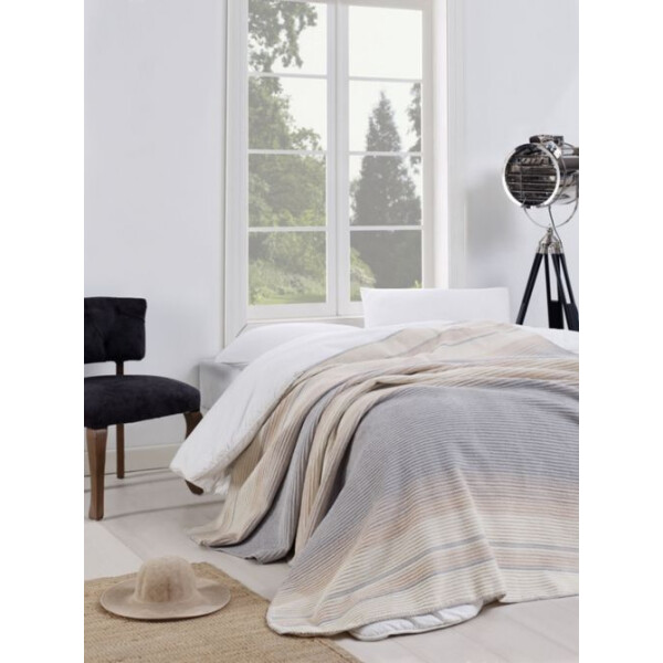 

Плед Eponj Home - Cizgili 180*220 Gri серый