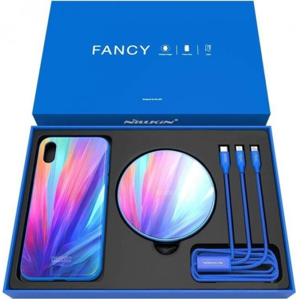 

Чехол + подарочный набор Nillkin iPhone X Fancy 3 в 1 Blue