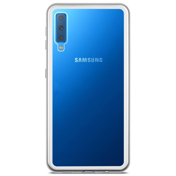 

DEF Metal magnet glass Silver для Samsung A7 2018