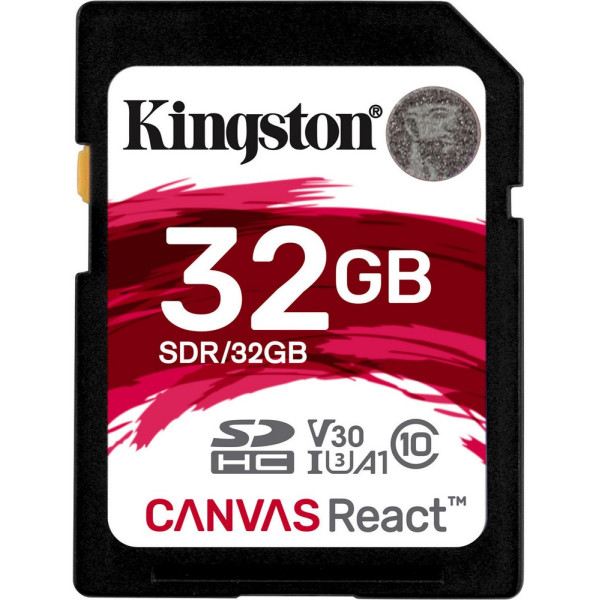 

Kingston 32 GB SDHC class 10 UHS-I U3 Canvas React SDR/32GB