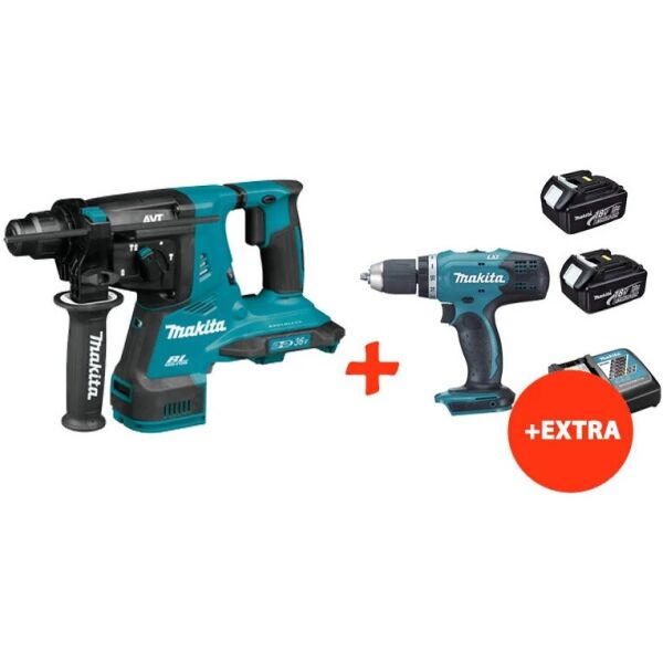 

Аккумуляторный перфоратор Makita DHR282ZU+аккумуляторная дрель-шуруповерт Makita DDF453RFX7 (DHR282RF2X)
