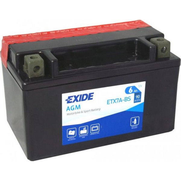 

Автомобильный аккумулятор Exide 6Ah-12v AGM (ETX7A-BS) (150х87х93) L, EN90