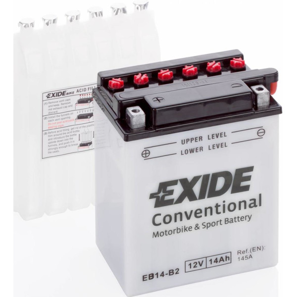 

Автомобильный аккумулятор Exide 14Ah-12v (EB14-B2) (134х89х166) L, EN145
