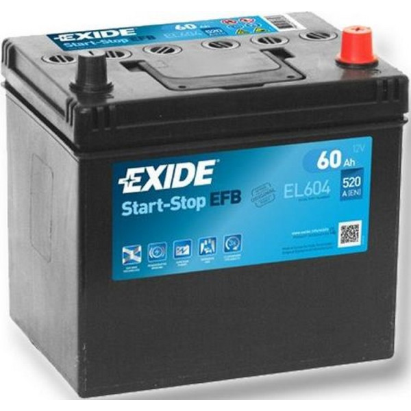

Автомобильный аккумулятор Exide 60Ah-12v START-STOP EFB (230х173х222),R,EN520