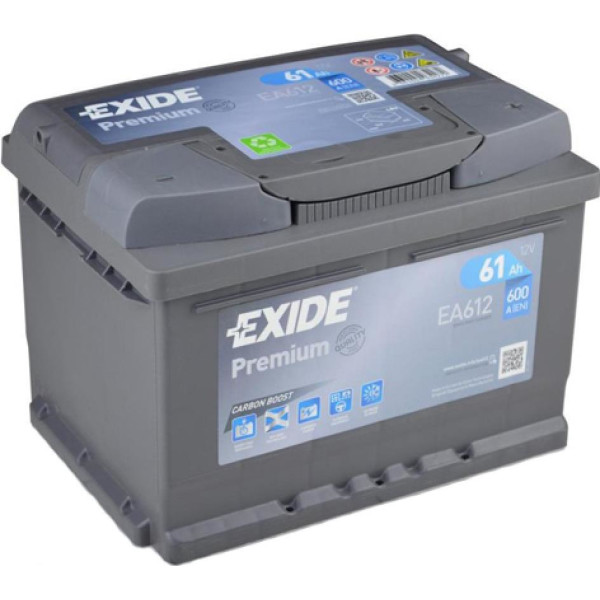 

Автомобильный аккумулятор Exide 61Ah-12v PREMIUM(242х175х175),R,EN600