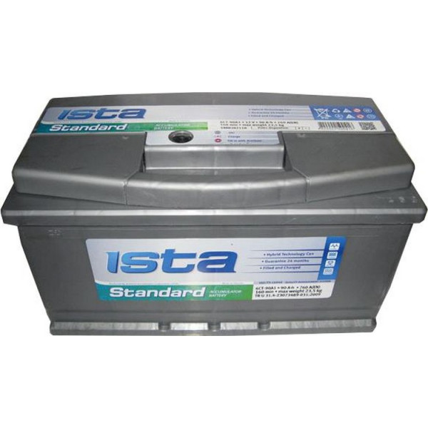 

Ista 90Ah-12v Standard зал. Евро (352х175х190), R, EN 760