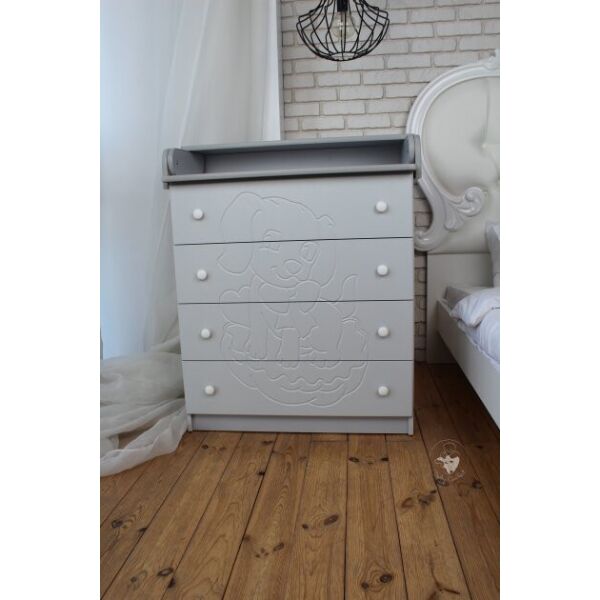 

Пеленальный комод Baby Comfort Песик на 4 ящика серый, фасад МДФ