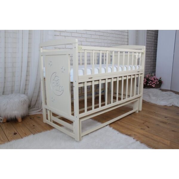 

Кровать детская Baby Comfort TEDDY слоновая кость с маятником