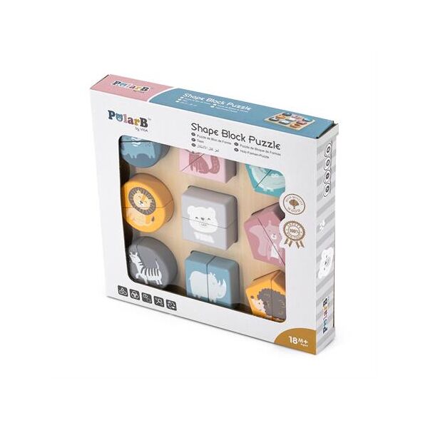 

Деревянный пазл Viga Toys PolarB Фигуры и зверята (44012)