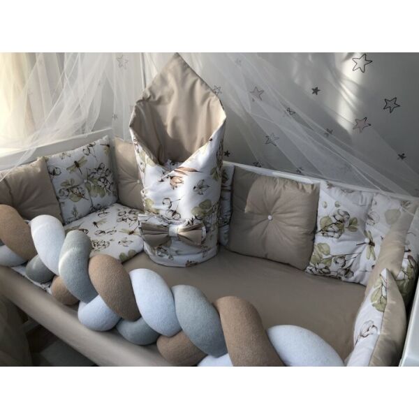 

Комплект постельного белья Baby Comfort Fluffy-3 Цветы хлопка 8 элементов