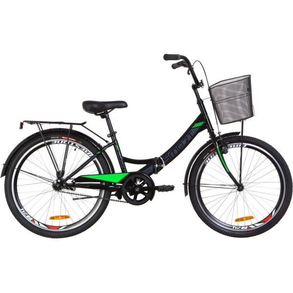 

24" Formula SMART 14G тормозная 15" черно-салатный багажник,крылья,корзина 2019