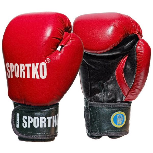 

Перчатки боксерские Sportko кожаные 12 унц красные ПК1 (1740)