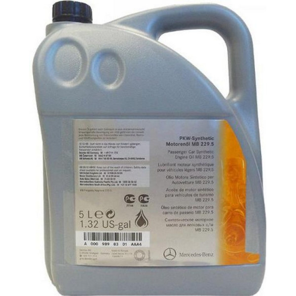 

Моторное масло Mercedes Benz "PKW Motorenol 229.3 5W-40", 5 л. (A000989910213AHFE)