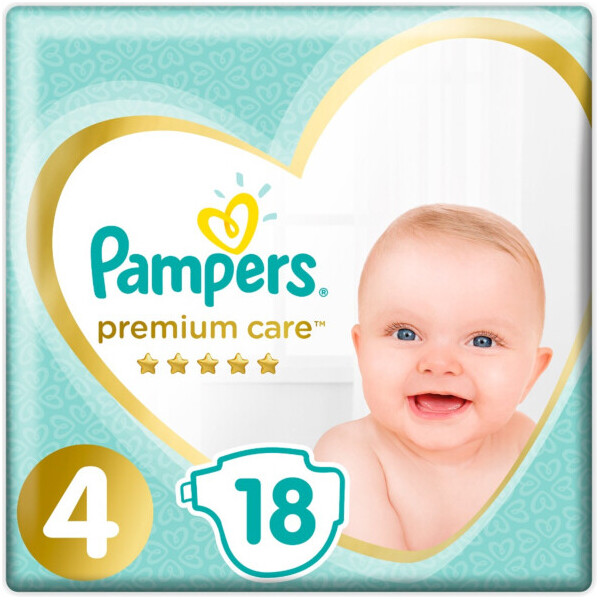 

Подгузники Pampers Premium Care размер 4, 9-14кг, 18 шт. (8001841104690)