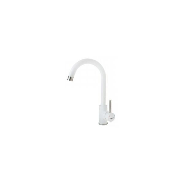 

Смеситель кухонный Fabiano FKM 41 S/Steel Alpine White белый