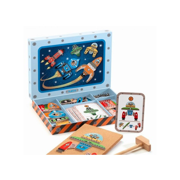 

Деревянная игра-аппликация с молоточком Djeco Космодром