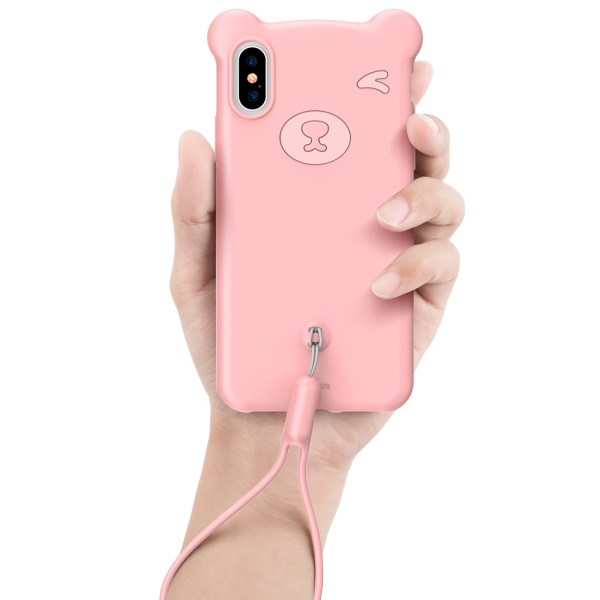 

Чехол Baseus Bear Silicone Pink для iPhone XS