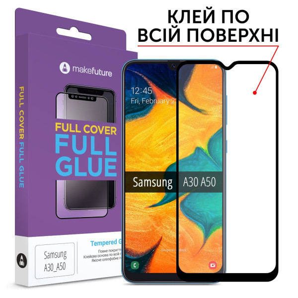 

MakeFuture Full Cover Full Glue Black для Samsung A30(A305)/A50(A505)