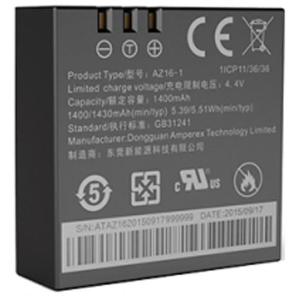 

YI 4K Action Camera Battery (1400/1430mAh min/typ) (YI-91016)
