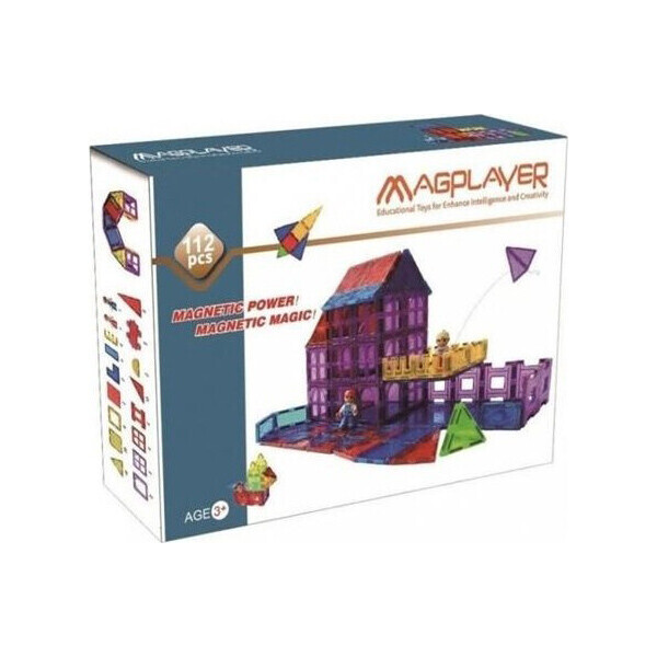 

Магнитный конструктор Magplayer Магнитные плитки 112 эл. (MPL-112)