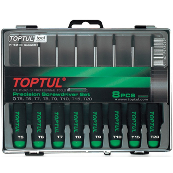 

Набор отверток Toptul T5-T20 8 пр. (GAAW0801)