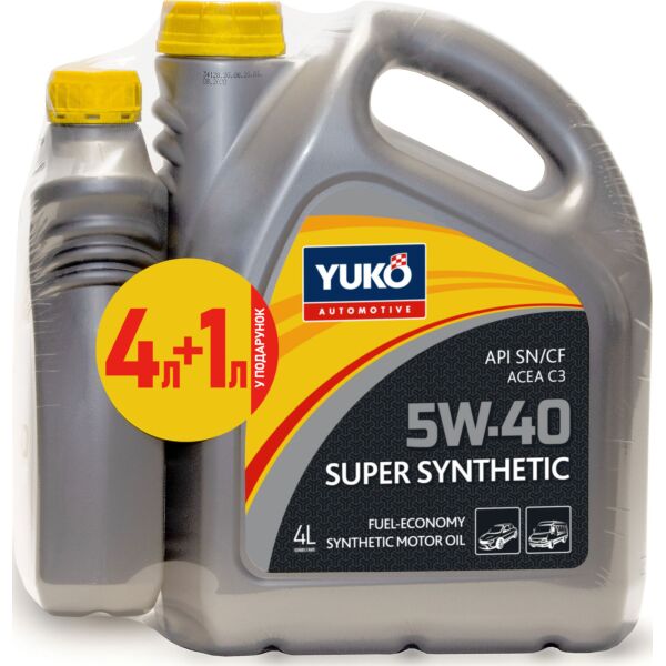 

Масло моторное YUKO SUPER SYNTHETIC 5W-40 4л+1л