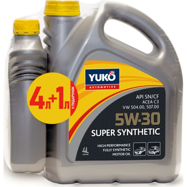 

Масло моторное YUKO SUPER SYNTHETIC C3 5W-30 4л + 1л