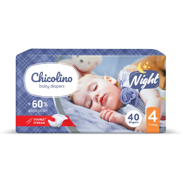 

Подгузники Chicolino подгузники детские 4 (7-14 кг) 40 шт NIGHT (4823098410584)