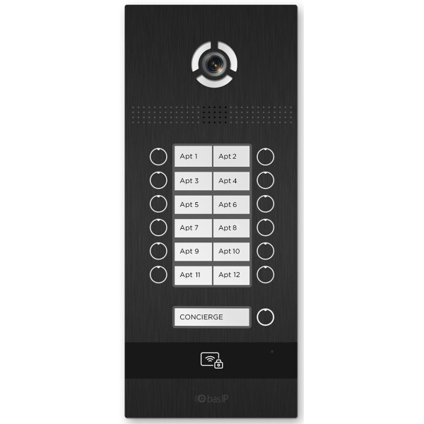 

Многоабонентская IP вызывная панель Bas-IP BI-12FB Black
