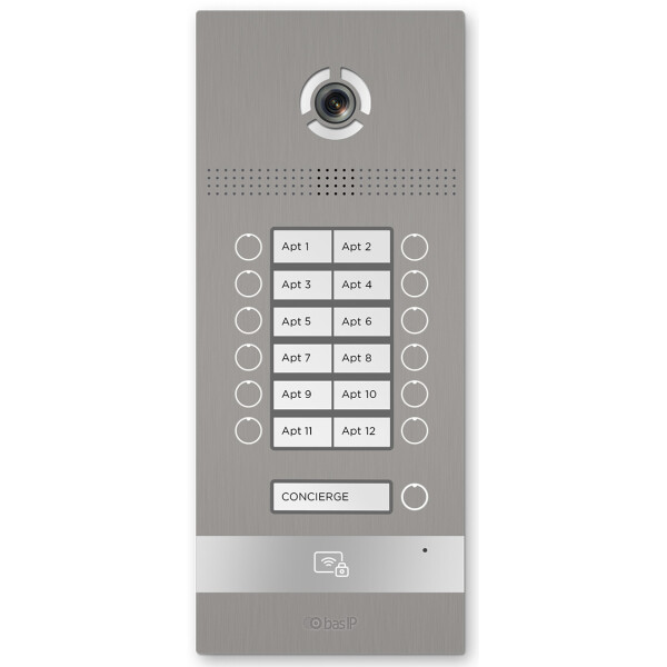 

Многоабонентская IP вызывная панель Bas-IP BI-12FB Silver