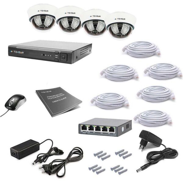 

Комплект IP видеонаблюдения Tecsar IP 4DOME LUX
