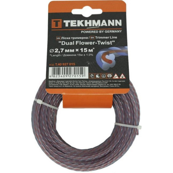 

Леска для триммера Tekhmann 2,7 мм × 15 м T.40927015