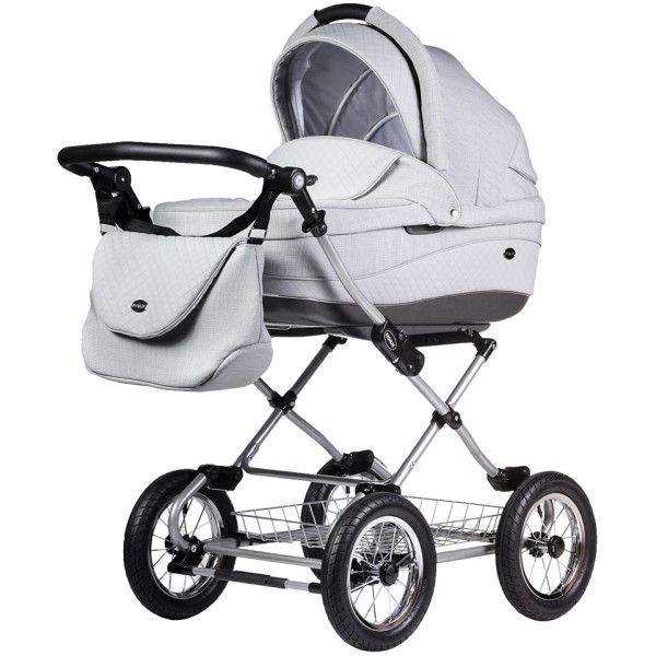 

Детская коляска классическая 2 в 1 Roan Emma (12"sery) E72 светло-серый