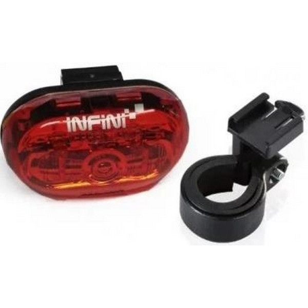 

Велофара мигалка задняя Infini VISTA I-402R, 5 светодиодов, 4 режима, 2x"AAA", с крепл. (LTS-36-30)
