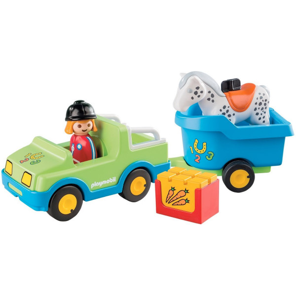 

Конструктор классический Playmobil Автомобиль с прицепом для лошади (6958)