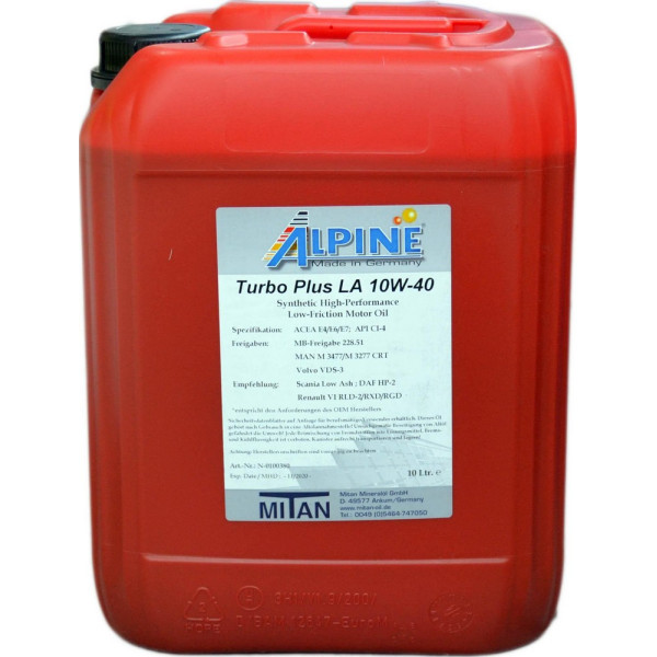 

Моторное масло Alpine Turbo Plus LA UHPD 10W-40 10 л