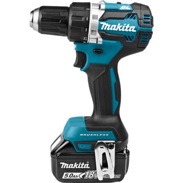 

Аккумуляторная дрель-шуруповерт Makita DDF484RTE LXT, 18В, 5Ач х 2шт, DC18RC, кейс, 54/30Нм