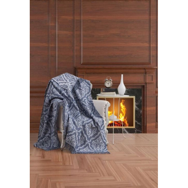 

Плед-накидка Eponj Home Buldan Keten - Damask 170*220 petrol