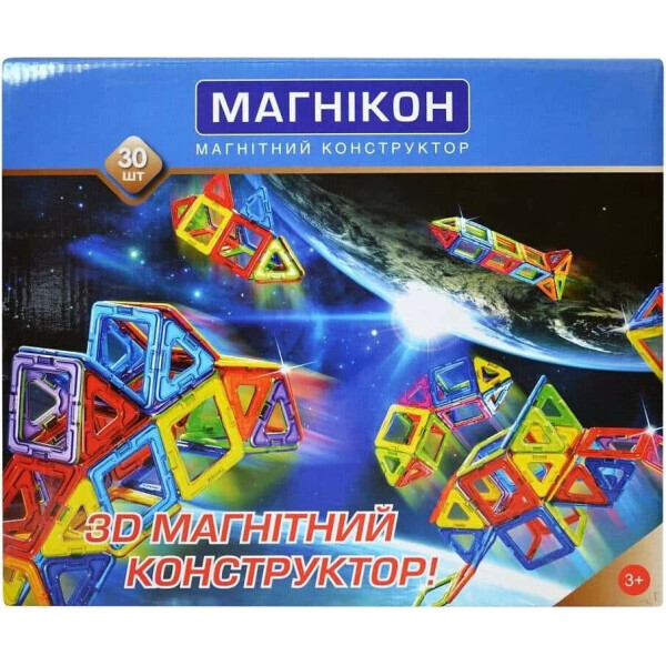 

3D магнитный конструктор МАГНІКОН, 30 дет.