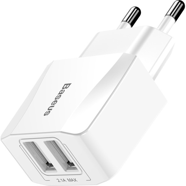 

Зарядное устройство Baseus Mini Dual-U 2 порта 2,1A White