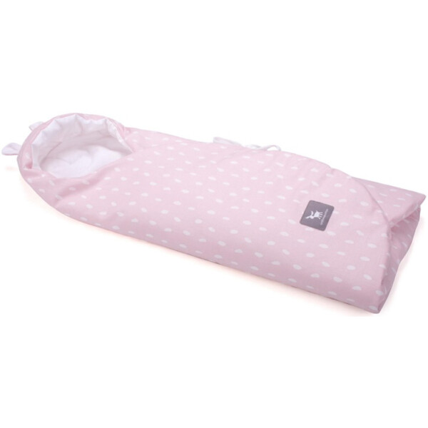 

Конверт в коляску Cottonmoose ODWF 439/132/51 розовый (капли) с белым