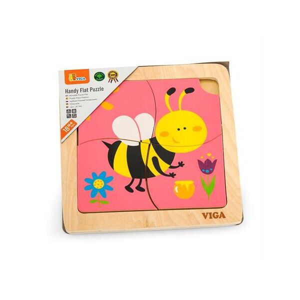 

Деревянный мини-пазл Viga Toys Пчелка, 4 эл. (50138)