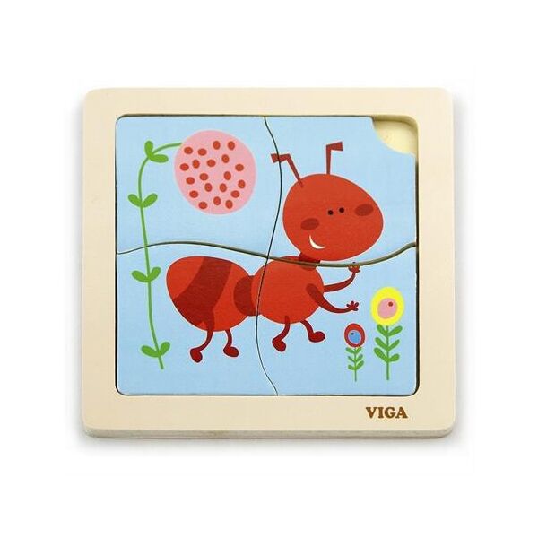 

Деревянный мини-пазл Viga Toys Муравей, 4 эл. (50139)