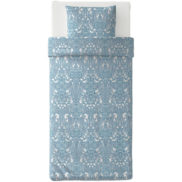 

IKEA JATTEVALLMO 150х200 см белый синий с узором (503.997.09)