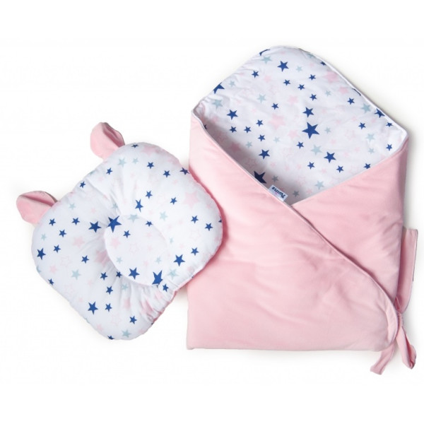 

Конверт в коляску Twins Bear pink с подушкой