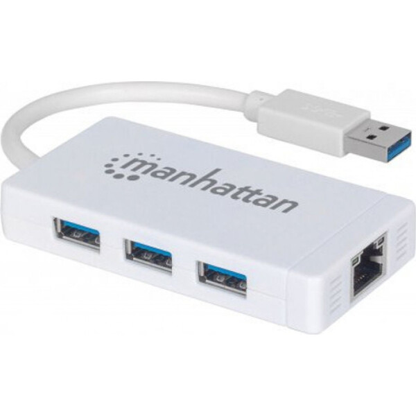 

USB3.0 Manhattan 3 USB, 1 Lan, White (507578)